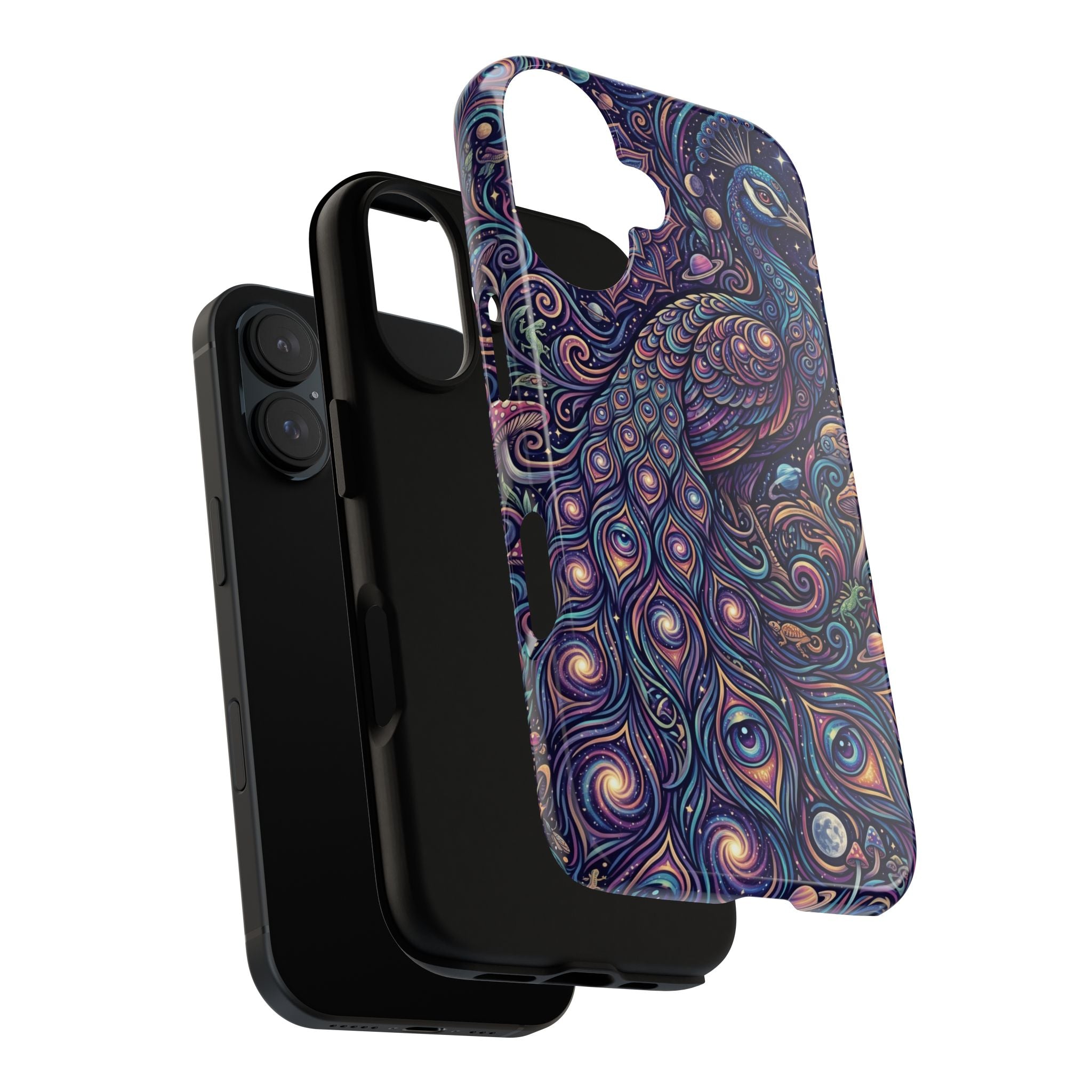 Peacock Mandala Phone Case — Protective Tough Case with Mystic Boho Design