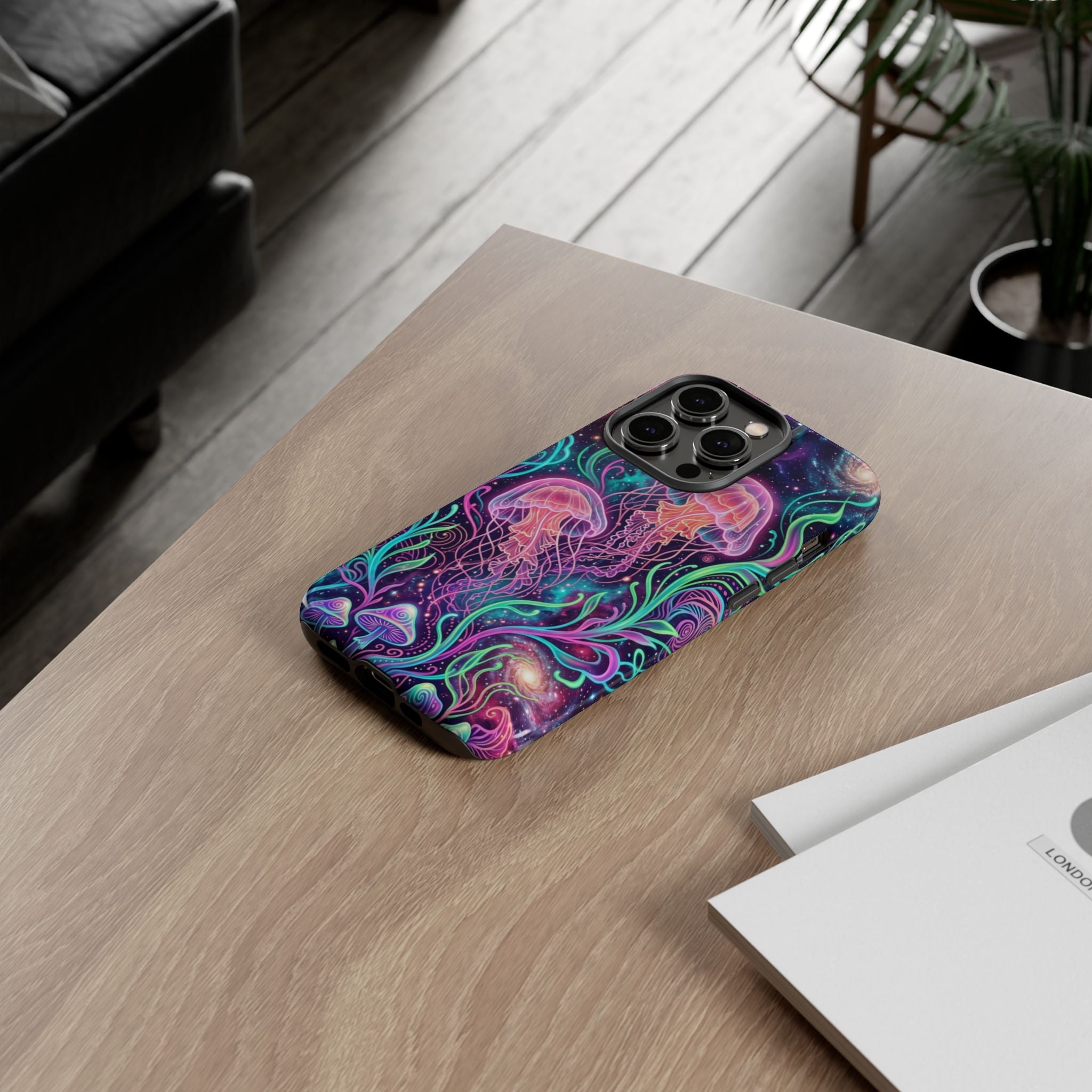 Jellyfish Galaxy Phone Case – Neon Sea Mushroom Tough Case