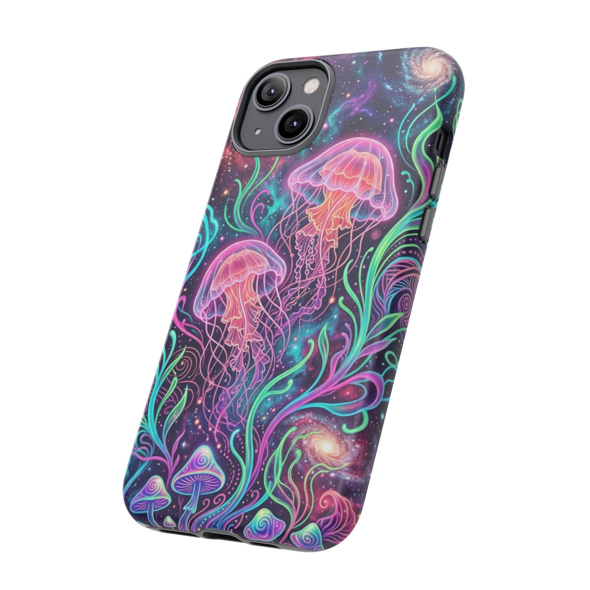 Jellyfish Galaxy Phone Case – Neon Sea Mushroom Tough Case