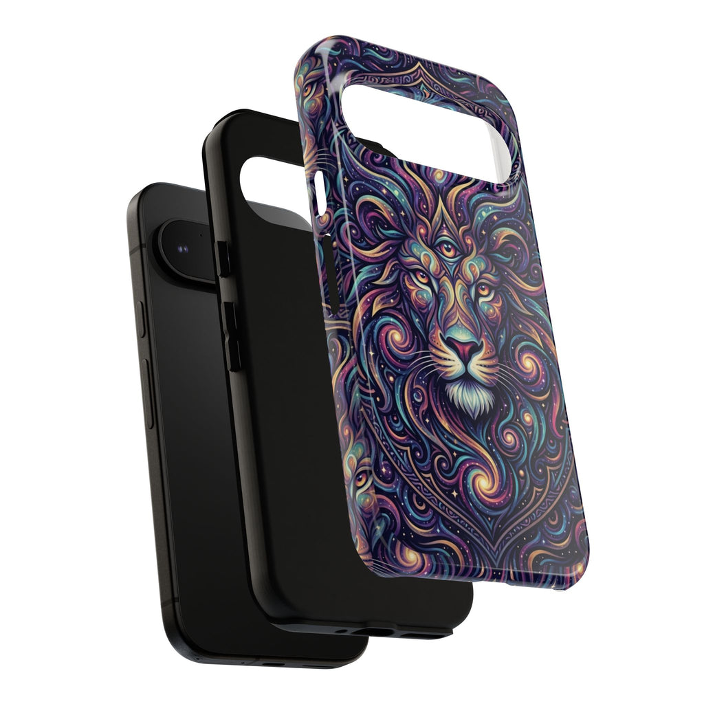 Lion Mandala Phone Case — Psychedelic Swirl Protective Cover