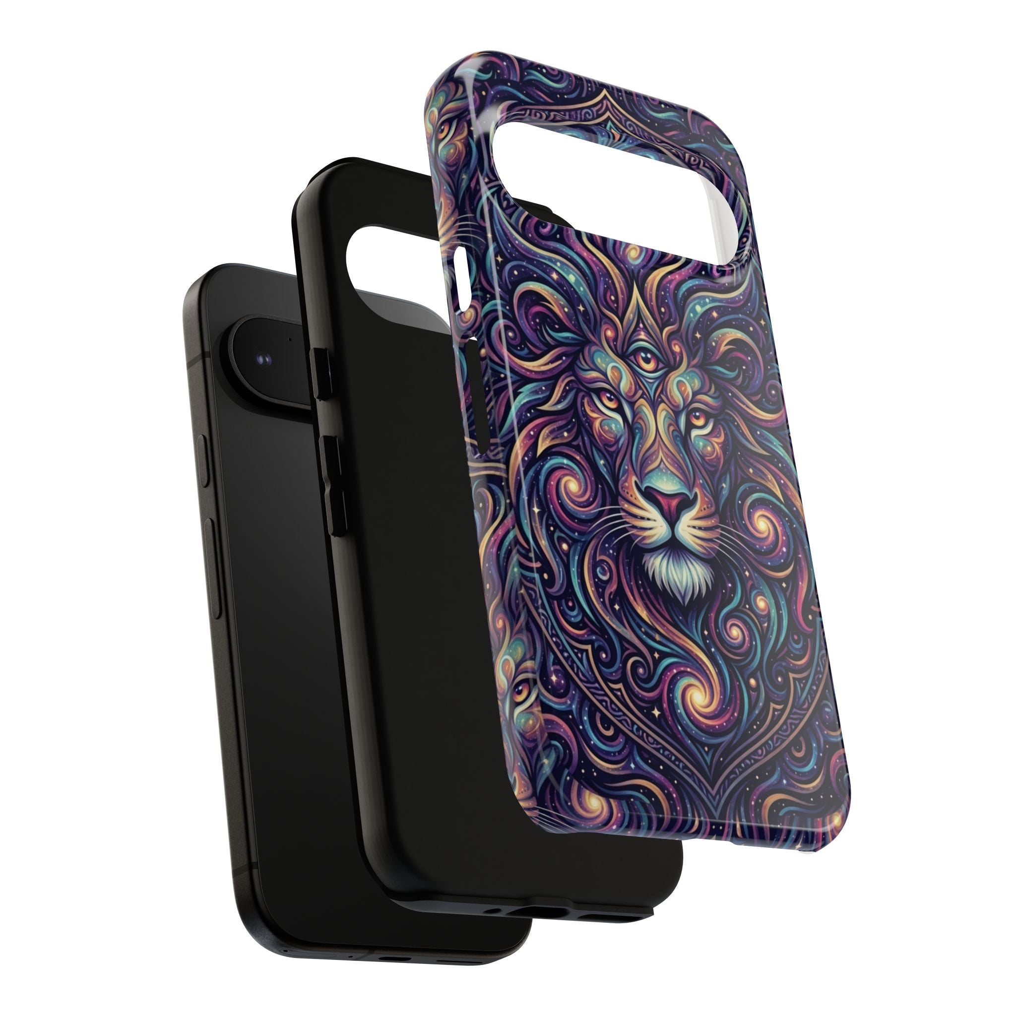Lion Mandala Phone Case — Psychedelic Swirl Protective Cover