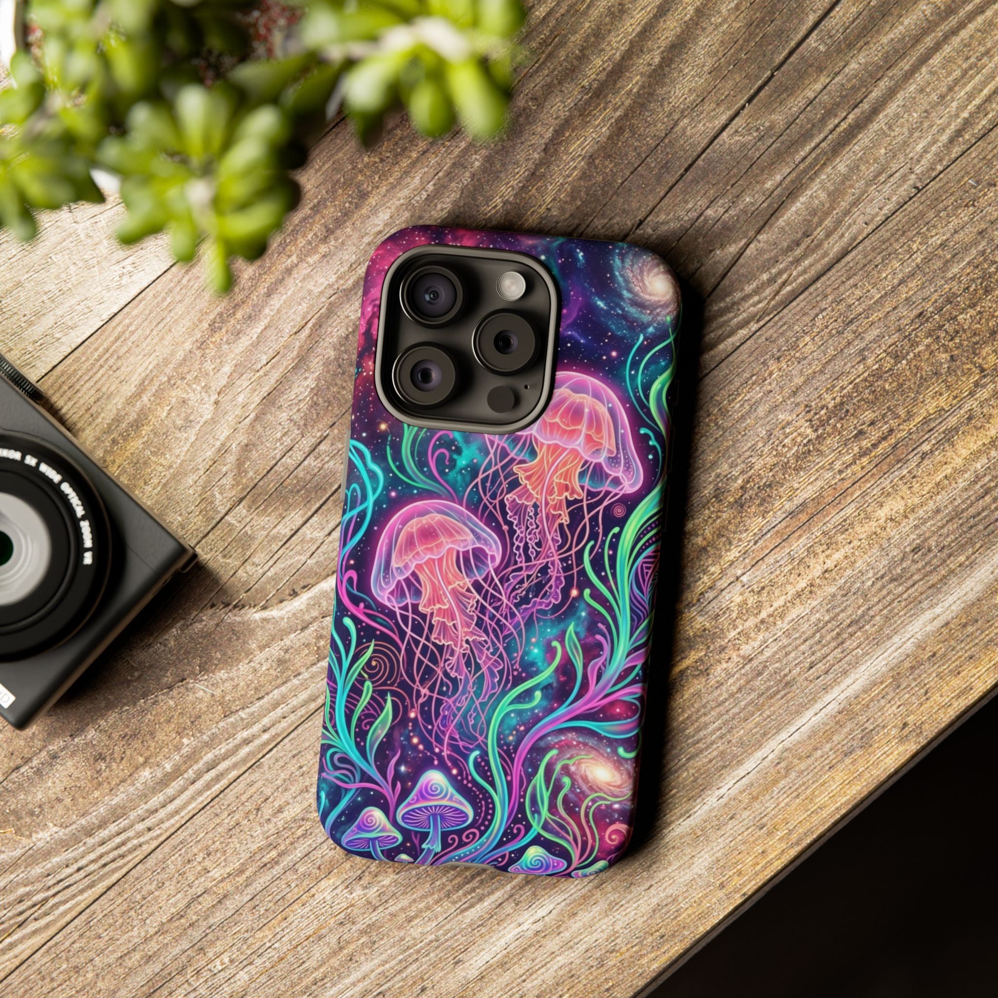 Jellyfish Galaxy Phone Case – Neon Sea Mushroom Tough Case