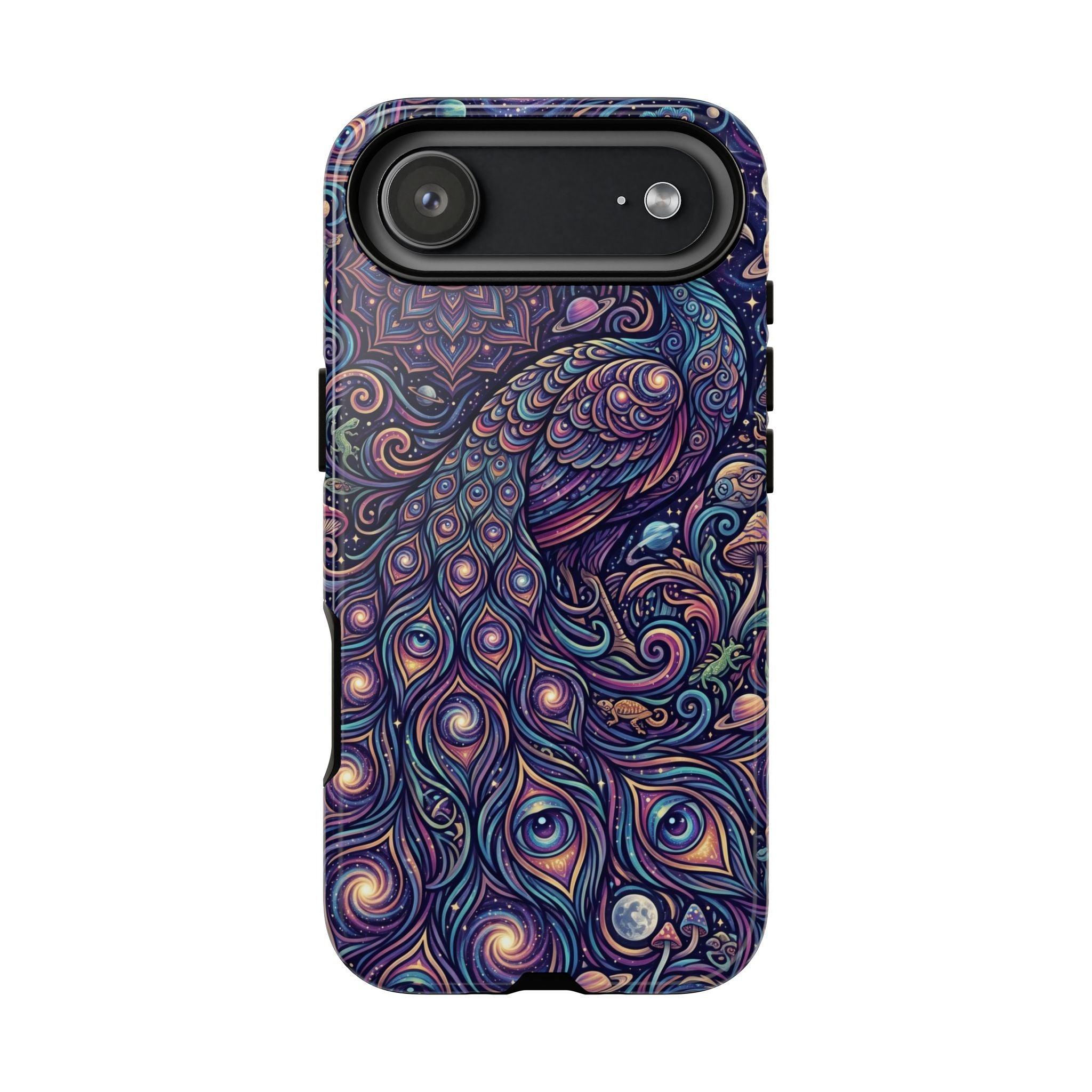 Peacock Mandala Phone Case — Protective Tough Case with Mystic Boho Design