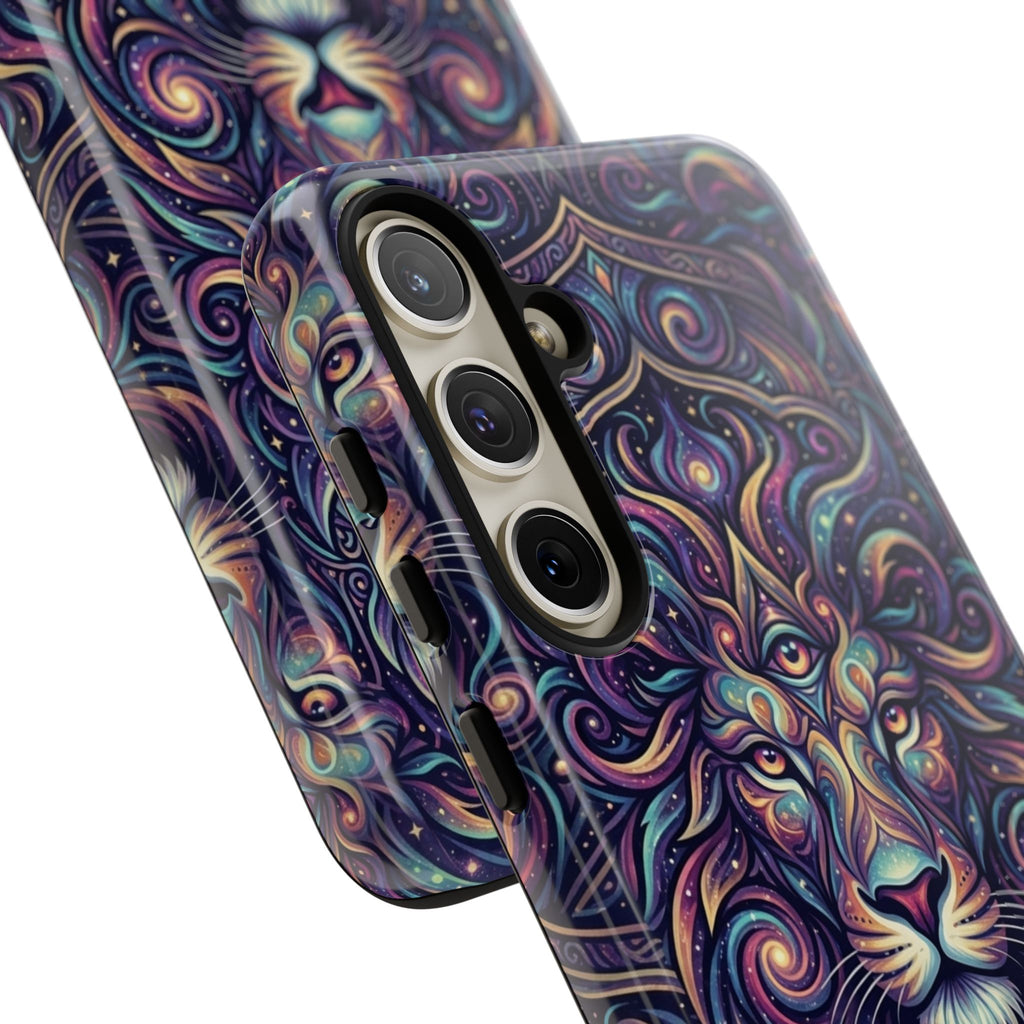 Lion Mandala Phone Case — Psychedelic Swirl Protective Cover