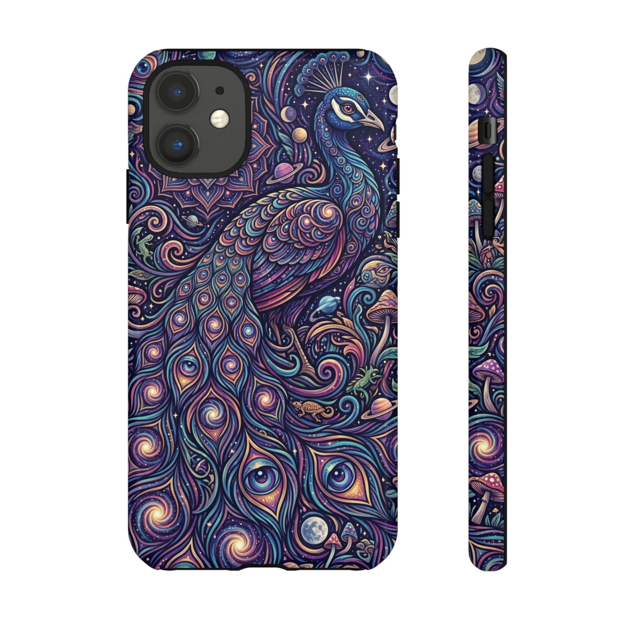 Peacock Mandala Phone Case — Protective Tough Case with Mystic Boho Design