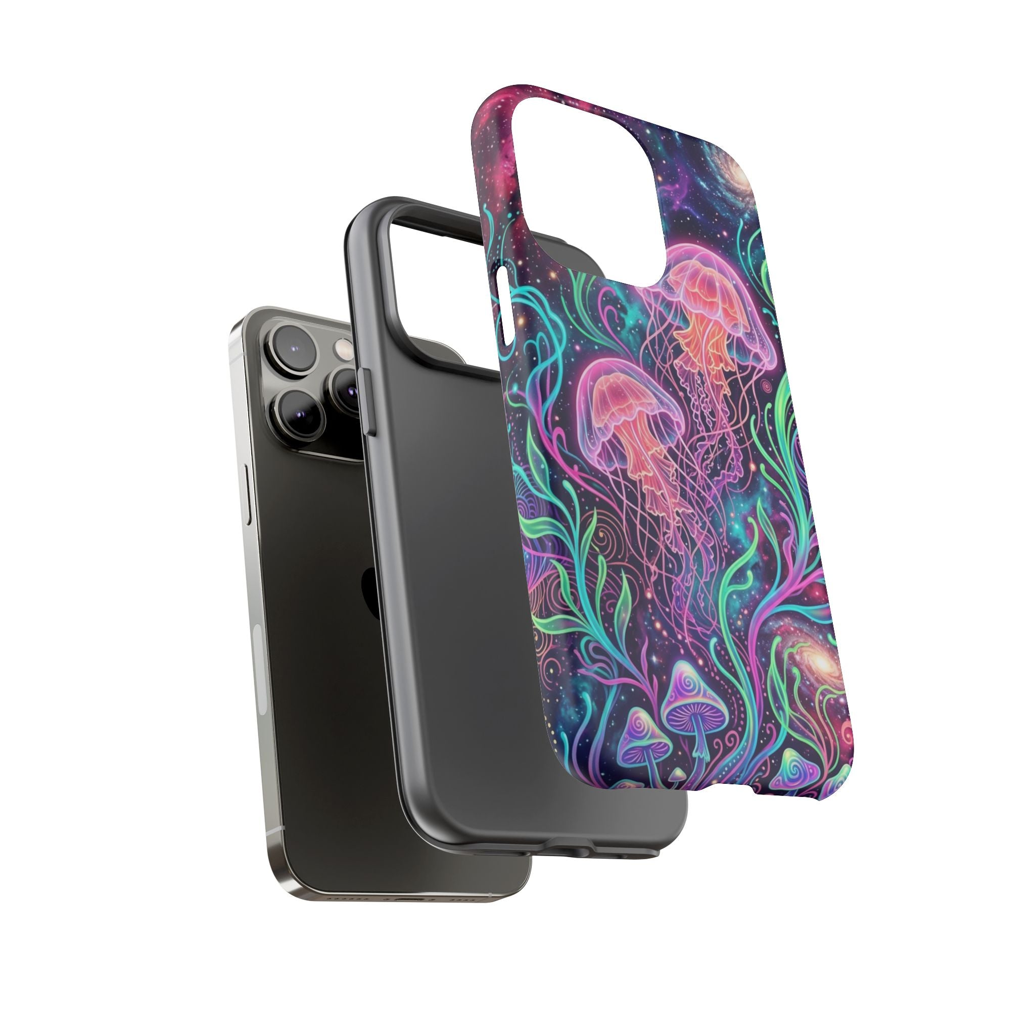 Jellyfish Galaxy Phone Case – Neon Sea Mushroom Tough Case