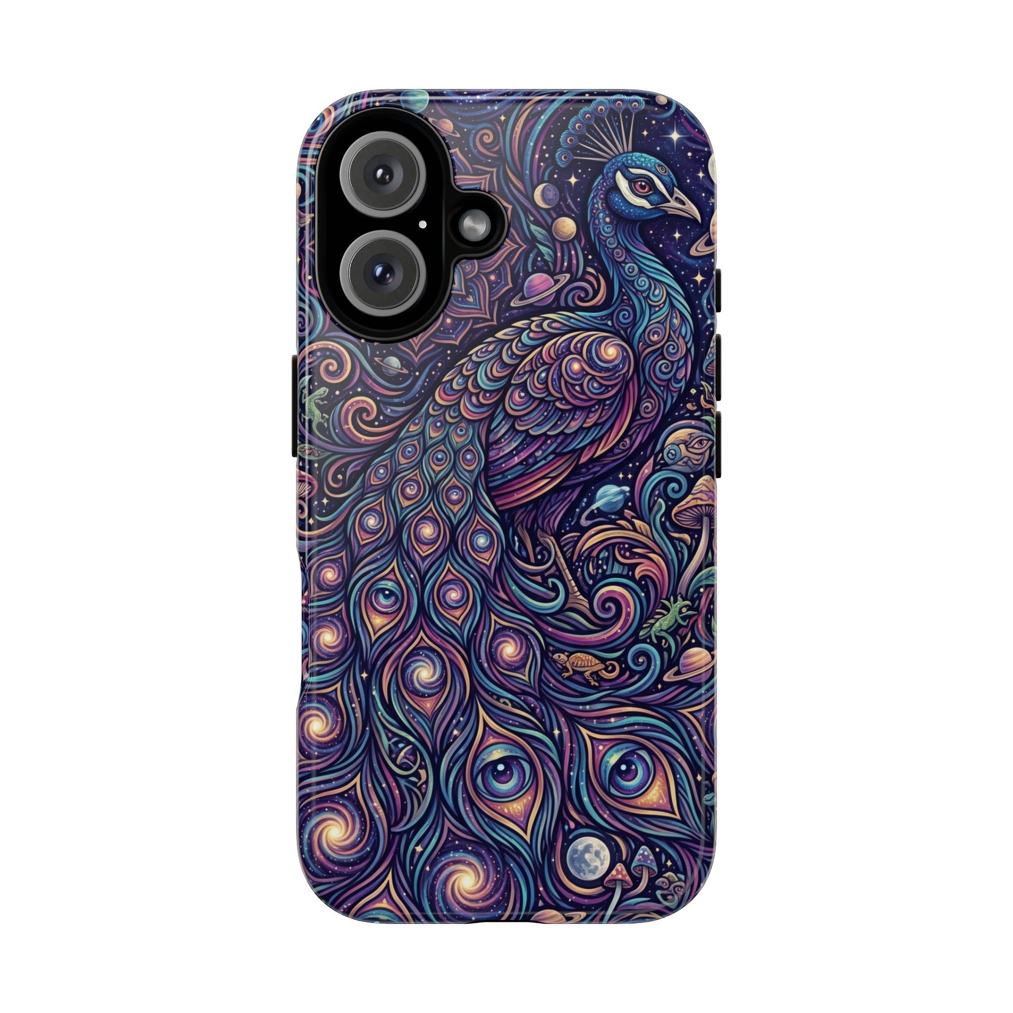 Peacock Mandala Phone Case — Protective Tough Case with Mystic Boho Design