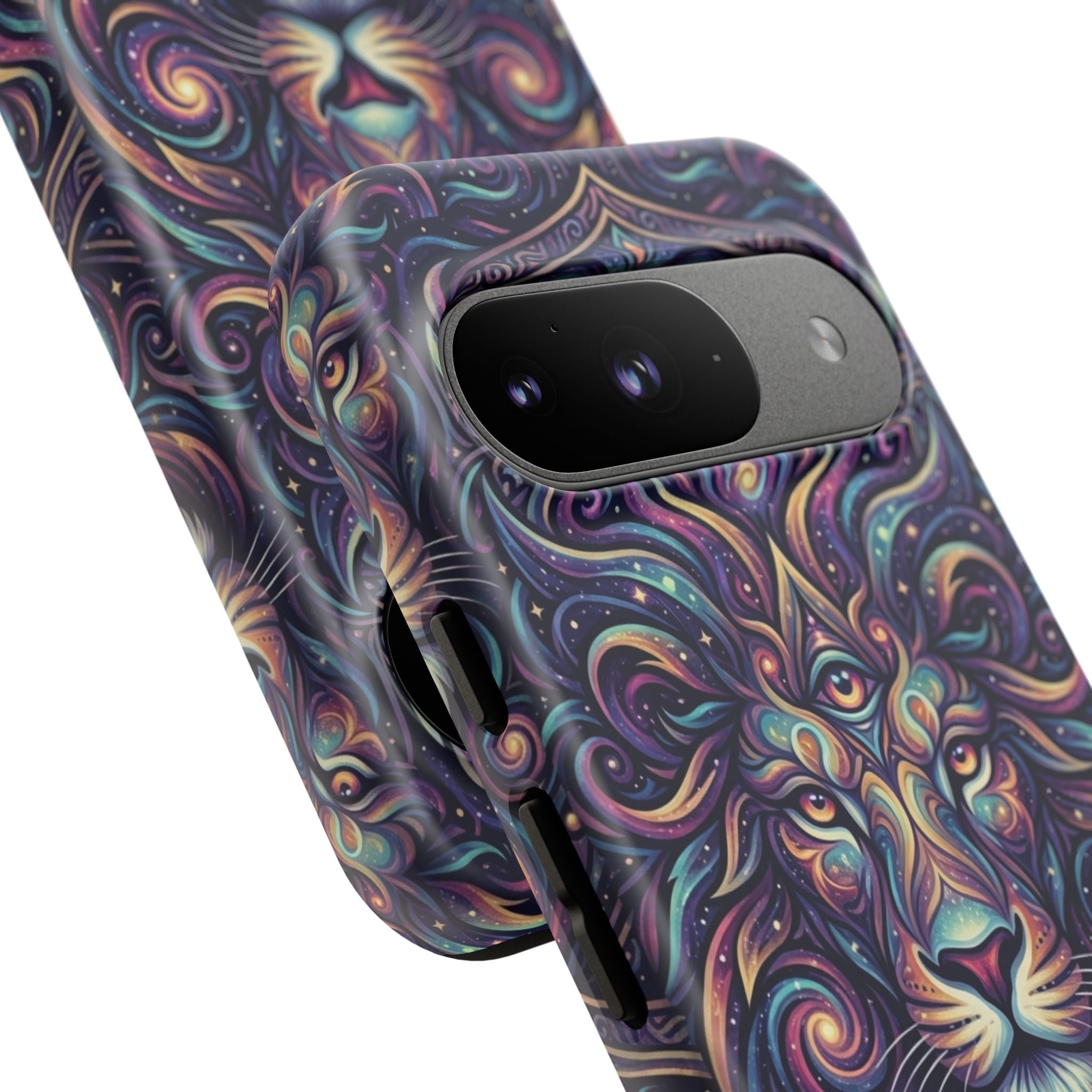 Lion Mandala Phone Case — Psychedelic Swirl Protective Cover